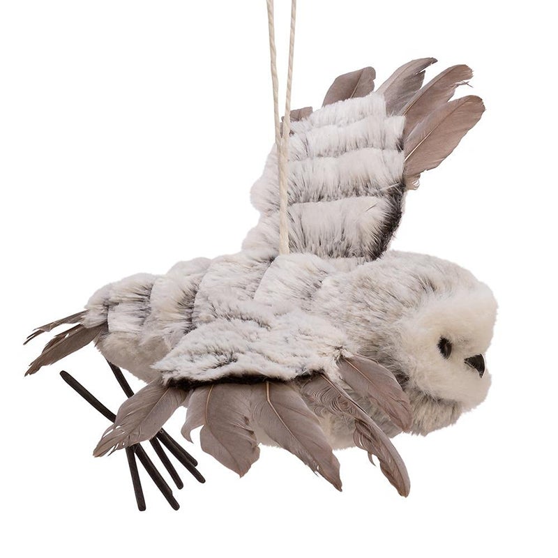 Kurt S. Adler Grey With White Fur Flying Owl Ornament,Christmas - Image 2
